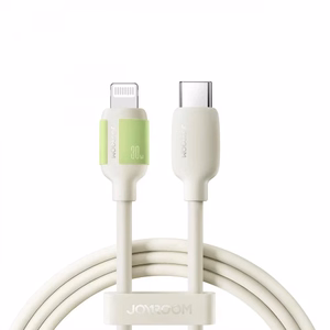 Joyroom S-A53 30W USB-C - Lightning -kaapeli fluoresoivalla kärjellä 1,2 m - beige