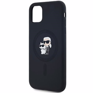 Karl Lagerfeld Silikoninen Karl&Choupette MagSafe Suojakuori iPhone 11 / Xr:lle - musta