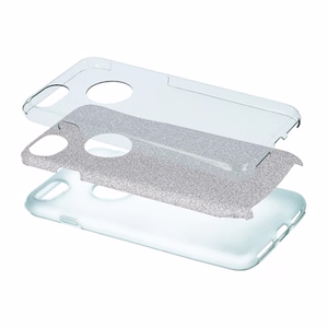 Glitter 3in1 case for Xiaomi Redmi Note 10 5G / Poco M3 Pro / M3 Pro 5G silver