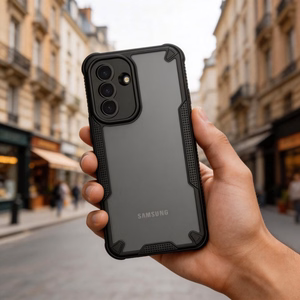 Tech-Protect Rugged Shield -suojakuori Samsung Galaxy A57 5G:lle - läpikuultava musta