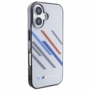 BMW Motosport IML Random Stripes Suojakuori iPhone 16 Plus:lle - harmaa