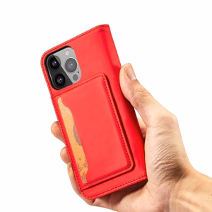 Magnet Card Case case for Samsung Galaxy S23+ flip cover wallet stand red