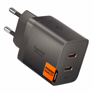 Spigen Essential EE472EU-GAN 2-porttinen 47 W seinälaturi – tummanharmaa