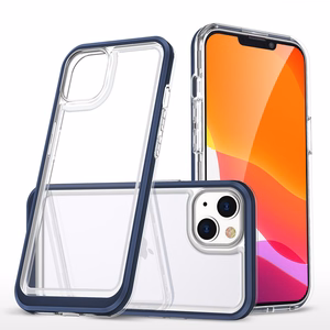 Kirkas 3in1 kotelo iPhone 14 Plus silikoni suojus kehys sininen