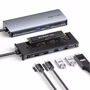 Adapter Essager "6 in 1" gray (In: Type-C)