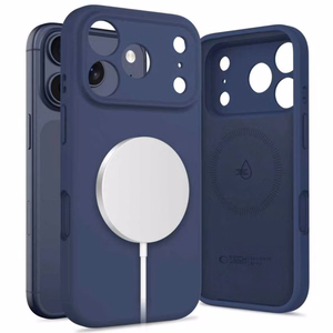 Tech-Protect Silikoninen MagSafe Suojakuori iPhone 17 Pro:lle - Laivastonsininen