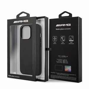 AMG Leather Hot Stamped Suojakuori iPhone 13 Pro / 13 6.1":lle - musta
