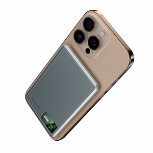 Blavec Power Bank 5000mAh BJ-03 Ultra Slim 7,8mm - Type C - 22,5W magnetic Magsafe 3 in 1 (PBBJ03-MC5G) grey aluminum
