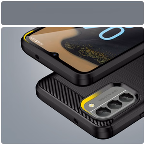 Carbon Case joustava silikoninen hiilikuitukuori Nokia G400:lle - musta