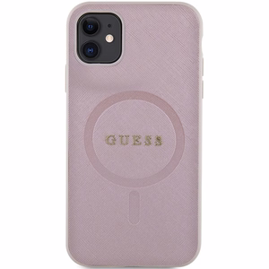 Guess GUHMN61PSAHMCP Suojakuori iPhone 11 / Xr:lle - vaaleanpunainen Saffiano MagSafe