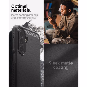 Spigen Rugged Armor -suojakuori mallille Samsung Galaxy A27 5G – mattamusta