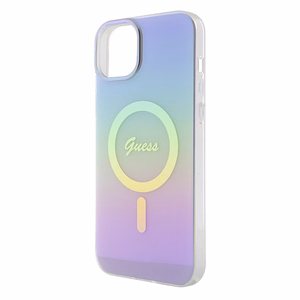 Guess IML Iridescent MagSafe suojakuori iPhone 15 Plus:lle - violetti