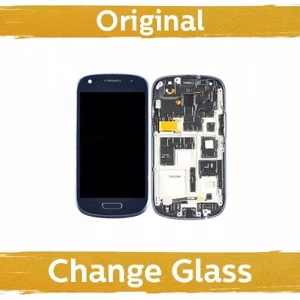 LCD-näyttö yhteensopiva Samsung I8190 S3 Mini kanssa kehyksellä sininen (uusioitu: Kiina)