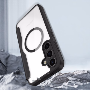 Dux Ducis Skin X Pro -suojakuori Samsung S24+:lle magneettisormuksella ja läpällä - musta