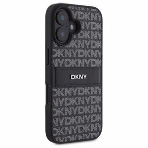 DKNY Texture Pattern Tonal Stripe Suojakuori iPhone 16:lle - musta