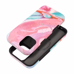 Suojakuori iPhone 16 PLUS:lle Forcell F-Protect Mirage MagSafe-yhteensopiva Military Drop-Test vaaleanpunainen marmori