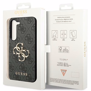 Guess suojakuori Samsung S24 Plus:lle GUHCS24M4GMGGR Leather 4G Metal Logo musta