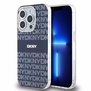 DKNY IML Mono ja Raita MagSafe Suojakuori iPhone 15 Pro:lle - sininen