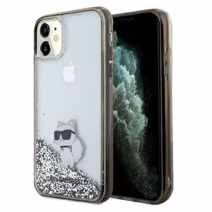 KARL LAGERFELD KLHCN61LKCNSK Liquid Glitter C -suojakuori iPhone 11:lle - läpinäkyvä