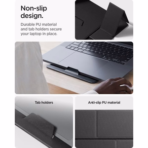 Spigen SlimFold LD201-S8 -kannettavan tietokoneen teline, harmaa