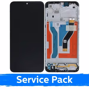 LCD-näyttö yhteensopiva Samsung A107 A10s musta kehyksellä (Service Pack)