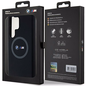 BMW M Silikoninen Printed Ring MagSafe Suojakuori Samsung Galaxy S24 Ultralle - musta