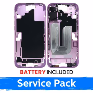 Apple iPhone 16 Plus keskikehysrunko + akku / Vaaleanpunainen / (Huoltopakkaus)