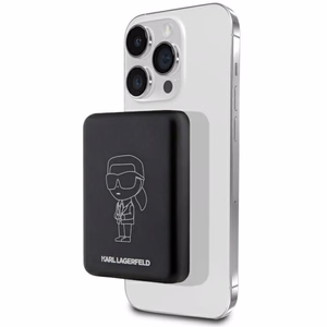 Karl Lagerfeld Ikonik MagSafe 5W 3000mAh Inductive Power Bank - Black