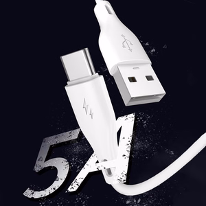 Dudao USB / USB Type C 5A 1m valkoinen