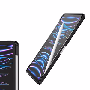 Crong PrimeFolio case for iPad Air 11" (2026–2024) / iPad Air 10.9" (5th / 4th gen.) / iPad Pro 11" (2022–2021), with Apple Pencil holder, black and clear