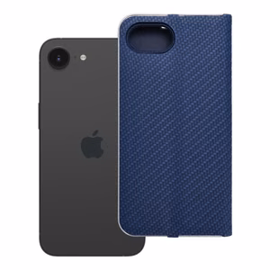 Läppäsuojakuori iPhone 16e (SE 4 2025):lle Luna Book Carbon sininen