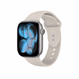 Crong Liquid -nestemäisestä silikonista valmistettu ranneke Apple Watch 38/40/41/42 mm:lle, kivenbeige