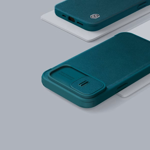 Nillkin Qin Qin Cloth Pro Case Case iPhone 14 Plus kameran kansi Holster kansi Flip Case harmaa