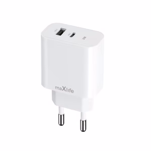 Maxlife MXTC-06-25AC PD QC -laturi 1x USB-C 1x USB 25W valkoinen