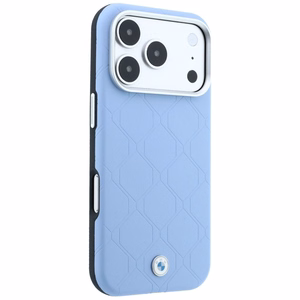 BMW-kotelo mallille IPHONE 18 Pro/17 Pro MagSafe-yhteensopiva (Sign Deboss Quilted W/ Metal Logo) (väri: sininen)