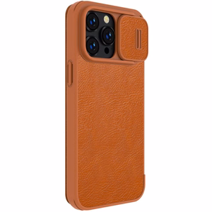 Kotelo Nillkin Qin Pro Nahka Apple iPhone 14 Pro Max ruskea