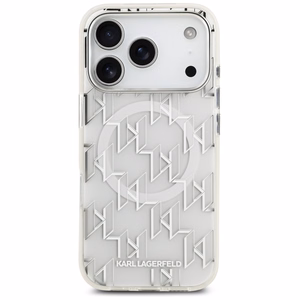 Karl Lagerfeld IML KL Monogram MagSafe suojakuori iPhone 17 Pro - valkoinen