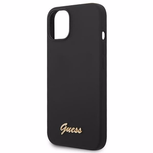 Guess GUHCP14MSLSMK iPhone 14 Plus 6.7 "musta / musta kova kotelo Silikoni Vintage Gold Logo