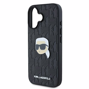 Karl Lagerfeld Monogram Karl Head Pin iPhone 16 Suojakuori - Musta
