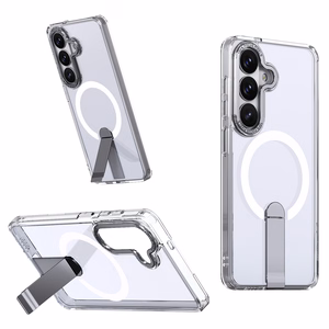 Hybrid Armor X suojakuori Samsung Galaxy A57:lle jalustalla yhteensopiva MagSafe:n kanssa läpinäkyvä