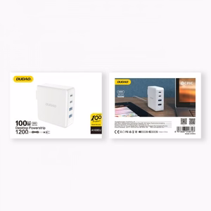 GaN 100W fast wall charger 2 x USB-C / 2 x USB Dudao A100EU - white