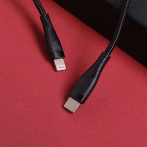 Maxlife MXUC-08 cable USB-C - Lightning 1,0 m 27W black nylon