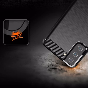 Carbon Case Flexible Cover TPU Case for Samsung Galaxy S21+ 5G (S21 Plus 5G) black