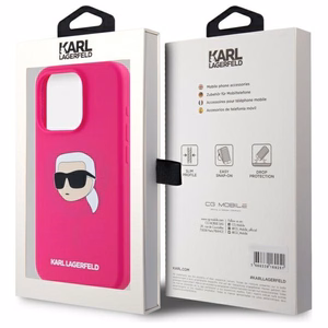 Karl Lagerfeld KLHMP15XSKHPPLF iPhone 15 Pro Max 6.7 fuksia/fuksia kovakuori Silikoninen Karl Head Print MagSafe