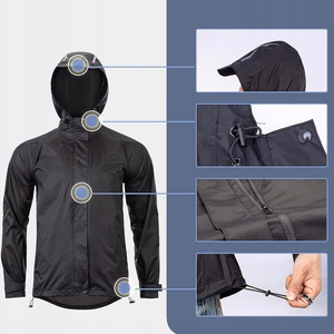Rockbros YPY013BK3XL hengittävä tuulenpitävä sadetakki XXXL - musta