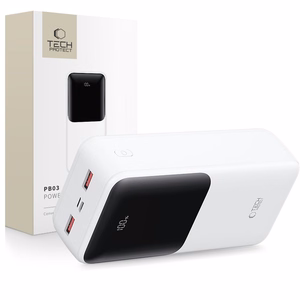 Powerbank Tech-Protect PB03 30000mAh 22.5W - valkoinen