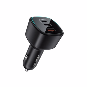 Acefast B18 200 W -autolaturi, 2 × USB-C + USB-A, musta