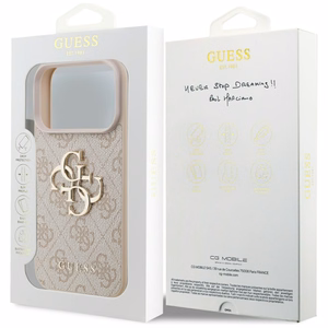 Guess 4G Big Logo -suojakuori iPhone 17 Pro - pinkki