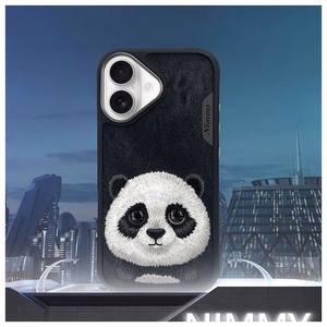 NIMMY Suojakuori BIG EYED PET 2.0 Panda iPhone 16:lle musta