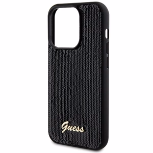Guess Sequin Script Metal -suojakuori iPhone 13 Pro / 13:lle - musta